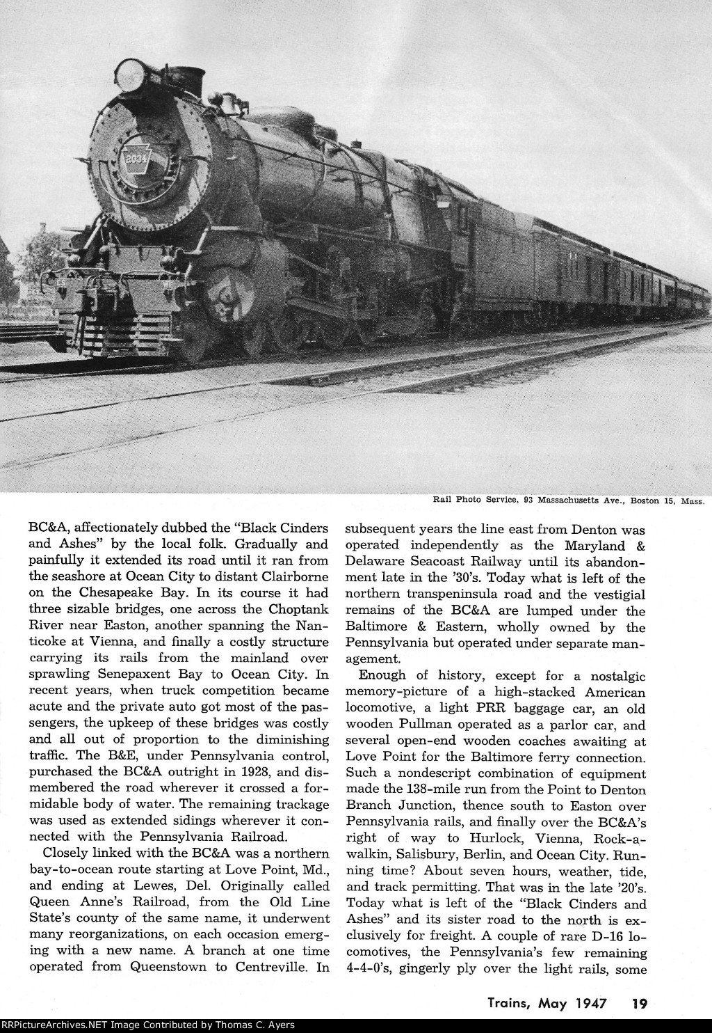 PRR "A Branch Line Odyssey," Page 19, 1947